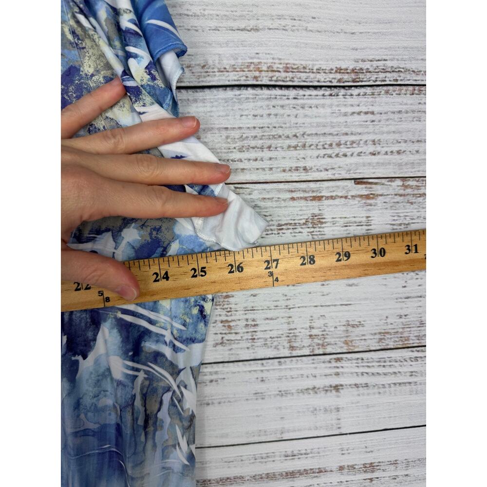World Unity Top Womens 1X Blue Tunic Embellished Boho Festival Hippie Artsy Y2K - Picture 7 of 8